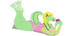  alligator anthro big_breasts big_butt blonde_hair bra bratty_(undertale) breasts butt cleavage clothed clothing eyeshadow female forked_tongue green_body hair herro lying makeup on_front panties reptile scalie shirt tongue tongue_out undertale underwear video_games wide_hips 