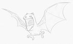  bat female feral golbat mammal monochrome nintendo open_mouth pencil_(artwork) pok&eacute;mon pussy simple_background smile solo tongue tongue_out traditional_media_(artwork) video_games white_background yaroul 