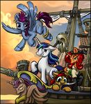  2015 bracelet bucket clothing equine fan_character female flying friendship_is_magic gold_(metal) hair harwick horn horse jewelry knife male mammal mop my_little_pony pegasus pirate pirate_ship pony red_hair ring shining_armor_(mlp) unicorn wings 
