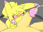  blush cum cum_on_self erection fan_character fellatio female fur milachu mrmilky nintendo oral pikachu pink_eyes pink_nose pok&eacute;mon sex spread_legs spreading video_games yellow_fur 