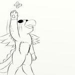  arthropod avian beak butterfly feathers gryphon insect jumping open_mouth outline paws senior_tiny_marbles simple sketch stardust_(ehksidian) wings 