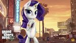  2015 blue_eyes cutie_mark equine female friendship_is_magic gold_(metal) grand_theft_auto horn jewelry looking_at_viewer los_santos mammal my_little_pony outside piercing pose rarity_(mlp) ring rockstar_games solo supermare_(artist) tattoo unicorn 