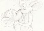  anthro blush couple cuddling cute duo friendship fur hair horn kissing love loveing luxor male male/male mammal monochrome mouse noxor paws relationship rodent romantic simple_background tongue twymouse 