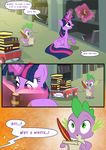  2014 comic dialogue dragon english_text equine feathers female friendship_is_magic glowing horn loose_feather luke262 magic male mammal my_little_pony quill spike_(mlp) text twilight_sparkle_(mlp) wagon winged_unicorn wings writing 