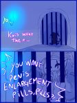  ! ... :d ? close-up clothed clothing comic deltarune dialogue english_text hat headgear hi_res humanoid humor imp jevil_(deltarune) looking_at_viewer male meme not_furry nsfweenies open_mouth pointy_ears prison prisoner sharp_teeth sketch smile solo standing teeth text tongue tongue_out video_games 