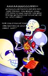  armor black_background bone brothers clothing dialogue duo english_text fire gloves humor jacket open_mouth paper papyrus_(undertale) parody prank ralaren sans_(undertale) sibling simple_background skeleton smile smoke sweat text undertale video_games 