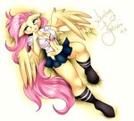  2015 anthro big_breasts bra breasts cleavage clothed clothing equine female fluttershy_(mlp) friendship_is_magic fur-what-loo mammal my_little_pony pegasus solo underwear wings 