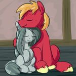  2015 big_macintosh_(mlp) blonde_hair couple cuddling duo equine female friendship_is_magic goattrain hair horse hug male mammal marble_pie_(mlp) my_little_pony pony 