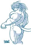  anthro butt feline furious lion male mammal muscular solo 