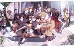  6+girls annie_leonhardt armin_arlert auruo_bossard bertolt_hoover black_hair blanket blonde_hair blue_eyes brown_hair christa_renz connie_springer erd_gin eren_yeager erwin_smith fan gakuran glasses gunter_shulz hange_zoe harisen jean_kirchstein kawauso levi_(shingeki_no_kyojin) md5_mismatch mikasa_ackerman mike_zakarius multiple_boys multiple_girls petra_ral ponytail recording reiner_braun sasha_braus scarf school_uniform shingeki!_kyojin_chuugakkou shingeki_no_kyojin short_hair skirt viewfinder ymir_(shingeki_no_kyojin) 