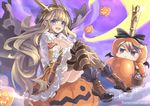  blonde_hair blue_eyes cagliostro_(granblue_fantasy) charlotta_fenia granblue_fantasy halloween jack-o'-lantern long_hair multiple_girls patreon_logo patreon_username phandit_thirathon watermark web_address 