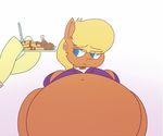  animated belly blonde_hair blue_hair chickadee_(mlp) clothed clothing dessert duo earth_pony equine female feral food fork friendship_is_magic hair horse ice_cream jiggle mammal morbidly_obese ms_harshwhinny_(mlp) ms_peachbottom_(mlp) my_little_pony overweight pony secretgoombaman12345 stuffing syrup waffle 