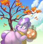 animated chubby cloud crown diamond_tiara_(mlp) earth_pony equine female feral friendship_is_magic hair holding horse jack_o&#039;_lantern mammal multicolored_hair my_little_pony overweight pony pumpkin scarf secretgoombaman12345 smile solo squishy_cheeks tree two_tone_hair 
