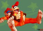  diddy_kong donkey_kong_(series) duo foot_fetish footjob hat lying male male/male mammal monkey nintendo on_back open_mouth orgasm penis primate sex soles toes trooper036 video_games 