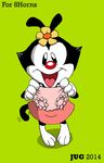  animaniacs clothing dot_warner female jug_(artist) mammal panties presenting simple_background smile solo standing underwear warner_brothers 