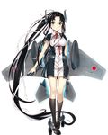  black_hair black_legwear buriki dress f-15_eagle f-15j_eagle fighter_girl_chronicle full_body long_hair looking_at_viewer official_art solo transparent_background very_long_hair 