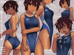  arena_(company) ass black_eyes black_hair competition_swimsuit expressions kuroha_(lvi) lvi md5_mismatch one-piece_swimsuit original sexually_suggestive short_hair standing swimsuit syringe tan tanline translation_request 