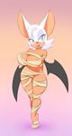  2015 anthro bat big_breasts blue_eyes breasts cleavage clothed clothing female looking_at_viewer mammal nitro rouge_the_bat simple_background skimpy smile solo sonic_(series) 