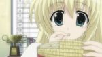  blonde_hair blue_eyes corn eating food non-web_source screencap seitokai_no_ichizon shiina_mafuyu solo 
