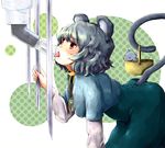  animal_ears bad_id bad_pixiv_id basket cage grey_hair itsuki_kuro jewelry licking mouse mouse_ears mouse_tail nazrin pendant red_eyes short_hair solo tail tongue touhou water_dispenser 