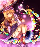  blonde_hair elbow_gloves gap gloves hat long_hair mikazuki_tenma purple_eyes solo touhou umbrella yakumo_yukari 