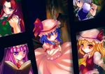  absurdres bad_id bad_pixiv_id bat_wings blonde_hair blue_eyes blue_hair book braid china_dress chinese_clothes dress flandre_scarlet hat highres hong_meiling izayoi_sakuya long_hair maid mikoto_(mio) multiple_girls patchouli_knowledge ponytail purple_eyes purple_hair red_eyes red_hair remilia_scarlet short_hair siblings side_ponytail silver_hair sisters touhou twin_braids wings 