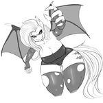  anthro bat big_breasts breasts cleavage clothed clothing cutie_mark doggie999 ear_piercing elbow_gloves equine fangs fingerless_gloves flutterbat_(mlp) fluttershy_(mlp) friendship_is_magic gloves halloween holidays horse jewelry mammal my_little_pony piercing pony simple_background smile teeth white_background wings 