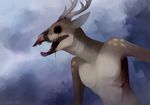  antlers blood brown_fur caindra cervine deer fur ghoul gore horn horror mammal mist teeth tzarious undead 