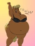  americananomaly_(artist) anthro belly big_belly big_breasts blonde_hair breasts brown_fur chubby clothed clothing ear_piercing earth_pony equine female friendship_is_magic fur hair horse huge_breasts hyper mammal ms_harshwhinny_(mlp) my_little_pony obese overweight piercing pony 