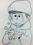  bad_id bad_twitter_id beanie breath cum cum_in_mouth drooling hat hood hoodie looking_at_viewer looking_up male_focus matsuno_todomatsu monochrome mua_(sleeping_earth) open_mouth osomatsu-kun osomatsu-san sketch solo traditional_media upper_body 