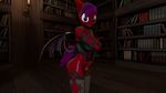  anthro bow breasts butt electrigo equine magenta_hair mammal neon_potpourri red_skin succubus_costume surprise wings 