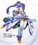  angelan character_name green_eyes karukan_(monjya) mecha_musume personification ponytail purple_hair solo staff virtual_on 