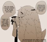  daughter english_text eyewear father glasses hairy human interspecies lab_coat mammal monster monster_girl parent sanzo scientist text translated tusks 