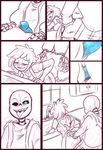  bone clothed clothing comic female human kayla-na male mammal sans_(undertale) sex skeleton undertale video_games 