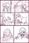  bone clothed clothing comic female human kayla-na male mammal saliva sans_(undertale) skeleton undertale video_games 