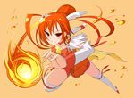  bike_shorts boots choker cure_sunny fire full_body hino_akane_(smile_precure!) looking_at_viewer oota_yuuichi orange_(color) orange_background orange_choker orange_hair orange_skirt precure red_eyes short_hair simple_background skirt smile smile_precure! solo thigh_boots thighhighs tiara white_legwear 