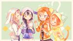  :&lt; :d ^_^ alternate_hairstyle animal_hood bad_id bad_twitter_id bear_hood blue_eyes braid bunny_hood cat_hood cellphone character_name claw_pose closed_eyes fang grey_hair hair_bobbles hair_ornament hood hoodie hoshizora_rin kousaka_honoka long_hair love_live! love_live!_school_idol_festival love_live!_school_idol_project minami_kotori multiple_girls open_mouth orange_hair pechika phone short_hair single_braid smartphone smile sonoda_umi star star_hair_ornament sweatdrop yellow_eyes 