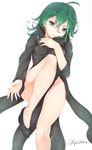  absurdres bad_id bad_pixiv_id black_dress curly_hair dress green_eyes green_hair highres hplay legs looking_at_viewer one-punch_man short_hair solo tatsumaki twitter_username 