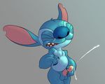  2015 alien balls cum cumshot disney erection eyes_closed front_view fur lilo_and_stitch male masturbation monkeybutt navel nipples nude orgasm penile_masturbation penis simple_background solo stitch 