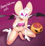  2015 anthro balls candy clothing crossdressing crossgender erection food fur girly halloween holidays legwear lollipop looking_at_viewer male penis rouge_the_bat smile solo sonic_(series) sparkydb 