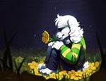  2015 3_toes anthro asriel_dreemurr caprine clothing crying flower goat male mammal plant sad solo tears toes undertale verlidaine video_games 