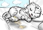 alien alliums_(artist) bed bedwetting cub feline leopard male mammal scales spots urine wetting young 