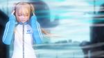  3d blonde_hair blue_jacket blurry blurry_background closed_eyes dead_or_alive dead_or_alive_5 headphones highres jacket listening_to_music marie_rose non-web_source realistic solo 