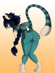  2015 baconbro big_breasts breasts butt claws feline female hair long_hair long_tail looking_over mammal neronova ponytail pose presenting ruy simple_background stripes tiger voluptuous 