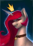  canine collar crown eosphorite equine feral friendship_is_magic hair halloween holidays horn horse long_hair looking_at_viewer mammal my_little_pony necklace pony portrait princess_celestia_(mlp) red_eyes red_hair sharp_teeth solo teeth unicorn were werewolf 