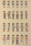  age_progression bad_id bad_twitter_id black_hair blazer brothers colored_pencil_(medium) gakuran jacket male_focus matsuno_choromatsu matsuno_ichimatsu matsuno_juushimatsu matsuno_karamatsu matsuno_osomatsu matsuno_todomatsu multiple_boys multiple_persona open_clothes open_jacket osomatsu-kun osomatsu-san pose school_uniform sextuplets shoes siblings smile traditional_media uwabaki 