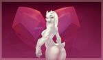  &lt;3 anthro big_breasts breasts butt caprine female fur goat horn long_ears looking_back mammal monochrome nipples nude open_mouth simple_background skygracer smile solo toriel undertale video_games white_fur 