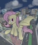  bat_pony bus car city destruction equine fangs feral flutterbat_(mlp) fluttershy_(mlp) friendship_is_magic giant horse looking_at_viewer macro mammal moon my_little_pony night open_mouth pony rapidstrike red_eyes sitting solo spread_wings tongue tongue_out truck vampire vehicle wings 