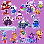  &lt;3 alligator alphys armor asriel_dreemurr bone bratty_(undertale) burgerpants_(undertale) canine caprine cat catty_(undertale) clothing dog doggo feline female flower goat looking_at_viewer male mammal papyrus_(undertale) plant reptile ropnolc sans_(undertale) scalie skeleton undertale video_games weapon young 