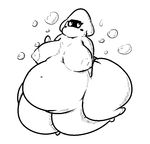  big_breasts blooper breasts cephalopod female marine mario_bros monochrome nintendo obese overweight simple_background solo squid unknown_artist video_games white_background 